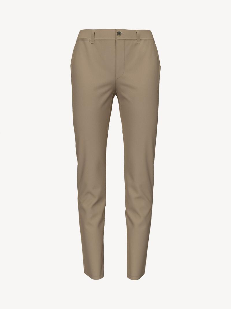 Női Tommy Hilfiger Slim Fit Essential Solid Chino Nadrág Khaki | HU 252XYU